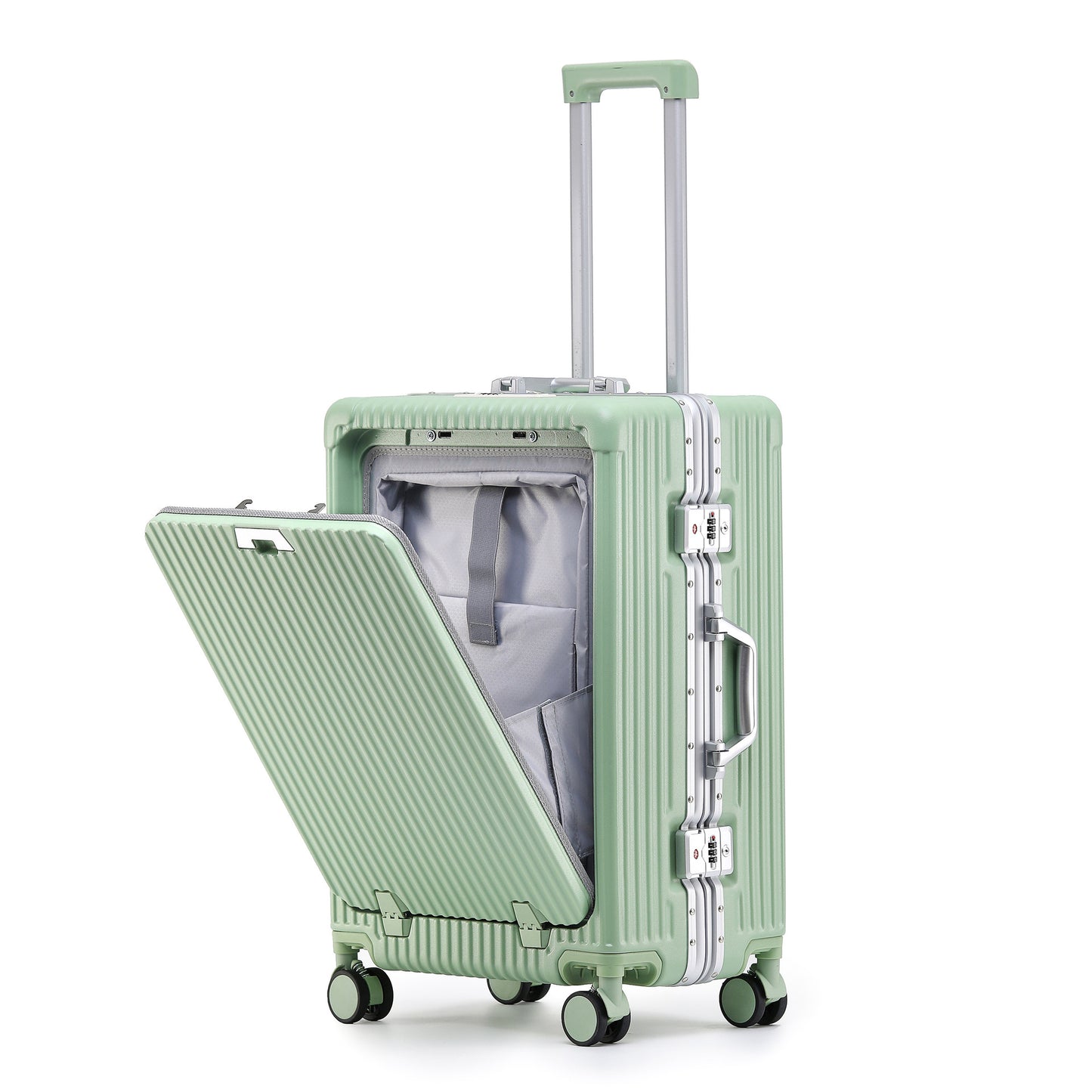 Multifunctional Aluminum Frame Luggage with USB Port