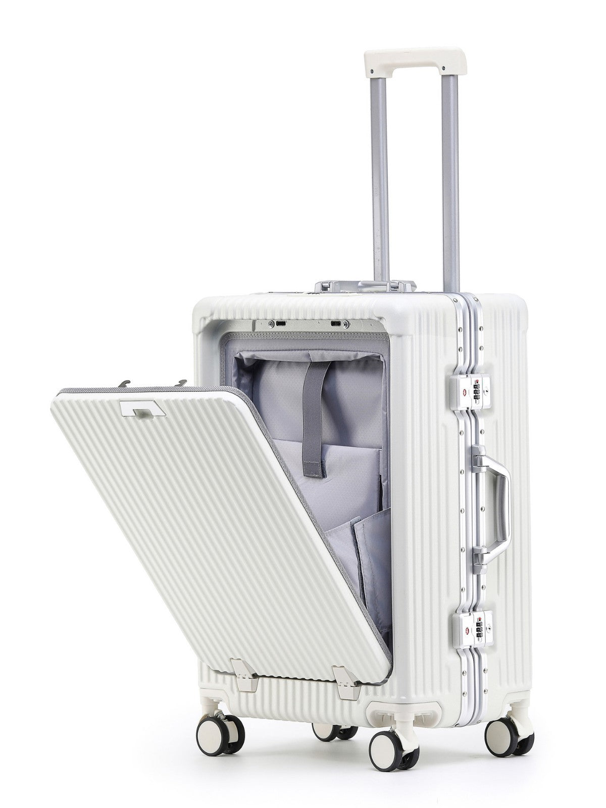 Multifunctional Aluminum Frame Luggage with USB Port