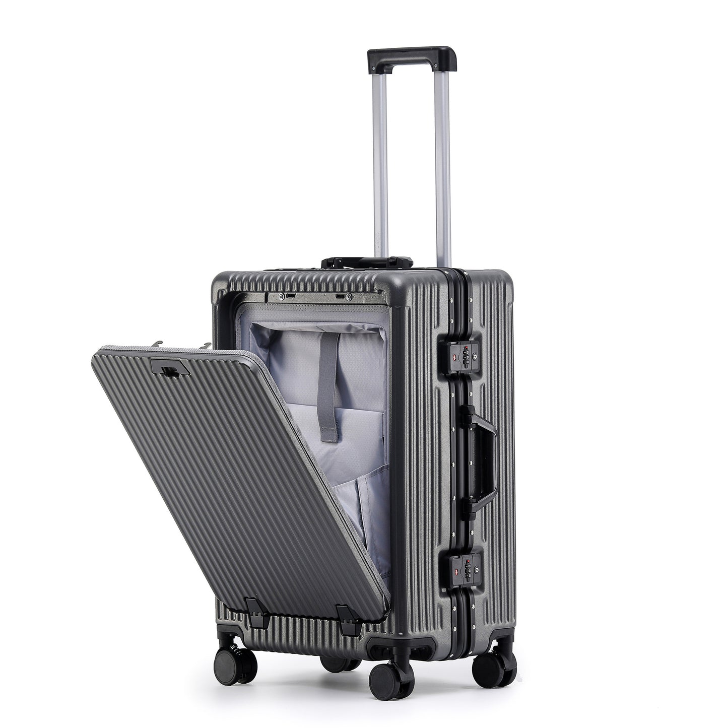 Multifunctional Aluminum Frame Luggage with USB Port