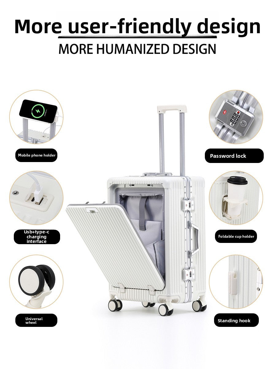Multifunctional Aluminum Frame Luggage with USB Port